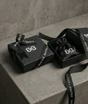 Luxurious black gift box with ribbon 