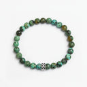 African Turquoise 6mm 925 Sterling Silver Bracelet