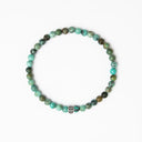African Turquoise 4mm 925 Sterling Silver Bracelet