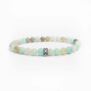 Amazonite beaded bracelet with sterling silver bead