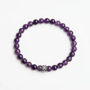 Amethyst 6mm 925 Sterling Silver Bracelet