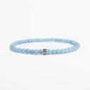 Aquamarine 4mm 925 Sterling Silver Bracelet