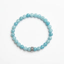 Aquamarine 6mm 925 Sterling Silver Bracelet