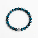 Azure Tiger Eye 8mm 925 Sterling Silver Bracelet