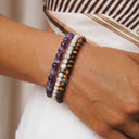 Amethyst 6mm 925 Sterling Silver Bracelet