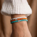 Burnt Orange 4mm 925 Sterling Silver Bracelet
