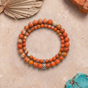 Burnt Orange 6mm 925 Sterling Silver Bracelet
