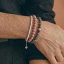 Pink Rhodonite 6mm 925 Sterling Silver Bracelet