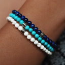 Turquoise 4mm 925 Sterling Silver Bracelet
