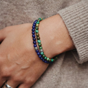 African Turquoise 4mm 925 Sterling Silver Bracelet