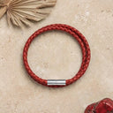 Carnelian Woven Leather Bracelet