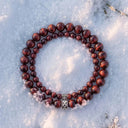 Red Tigers Eye 4mm 925 Sterling Silver Bracelet
