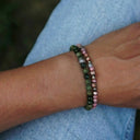 Rhodonite 4mm 925 Sterling Silver Bracelet