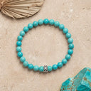 Turquoise 6mm 925 Sterling Silver Bracelet