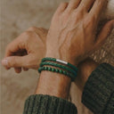Green Tigers Eye 6mm 925 Sterling Silver Bracelet