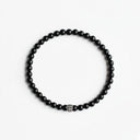 Black Onyx 4mm 925 Sterling Silver Bracelet
