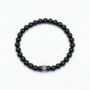 Black Onyx 6mm 925 Sterling Silver Bracelet