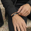 Black Woven Leather Bracelet