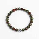 Bloodstone 8mm 925 Sterling Silver Bracelet