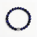 Blue Tiger Eye 8mm 925 Sterling Silver Bracelet