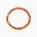Burnt Orange 6mm 925 Sterling Silver Bracelet