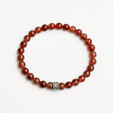 Carnelian 6mm 925 Sterling Silver Bracelet