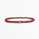 Red quartz small beaded bracelet with sterling silver bead