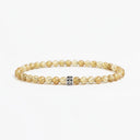 Citrine 4mm beaded bracelet with sterling silver bead