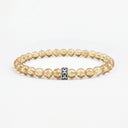 Citrine 6mm beaded bracelet with sterling silver bead