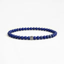Lapis lazuli small beaded bracelet with sterling silver bead