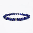Lapis lazuli beaded bracelet with sterling silver bead