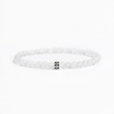 Clear quartz 4mm beaded bracelet with sterling silver bead