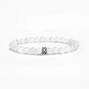 Clear quartz 6mm beaded bracelet with sterling silver bead