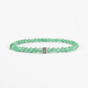 Green aventurine small beaded bracelet with sterling silver bead