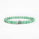 Green aventurine beaded bracelet with sterling silver bead