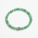 Green Aventurine 6mm 925 Sterling Silver Bracelet
