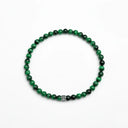 Green Tigers Eye 4mm 925 Sterling Silver Bracelet