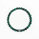 Green Tigers Eye 6mm 925 Sterling Silver Bracelet