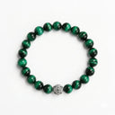 Green Tiger Eye 8mm 925 Sterling Silver Bracelet