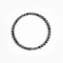 Gunmetal 4mm Brushed 925 Sterling Silver Symbol Bracelet