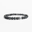Gunmetal 6mm Brushed 925 Sterling Silver Symbol Bracelet