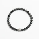Gunmetal 6mm Brushed 925 Sterling Silver Symbol Bracelet