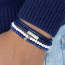 Lizard Navy Leather Bracelet