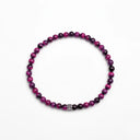 Magenta Tiger Eye 4mm 925 Sterling Silver Bracelet