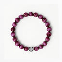 Magenta Tiger Eye 8mm 925 Sterling Silver Bracelet