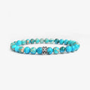 Light blue jasper beaded bracelet with sterling silver bead