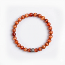 Orange Tigers Eye 6mm 925 Sterling Silver Bracelet