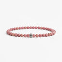 Pink Rhodonite 4mm 925 Sterling Silver Bracelet