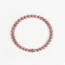 Pink Rhodonite 4mm 925 Sterling Silver Bracelet