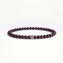 Dark Poppy Jasper 4mm 925 Sterling Silver Bracelet